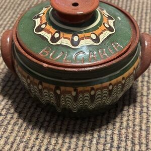 Bulgarian Ceramic Pot with Lid